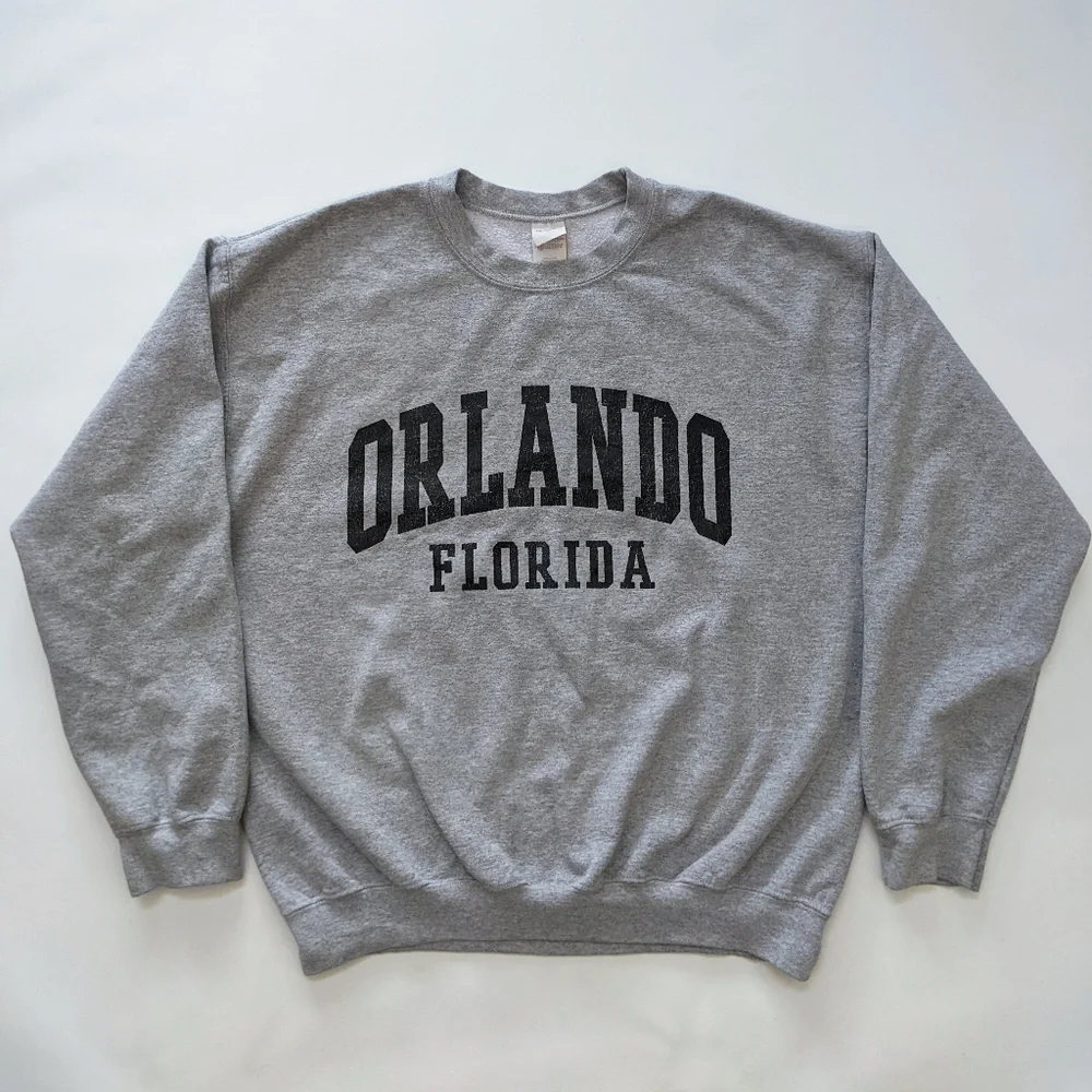 Orlando Florida grey crewneck sweater, men's large - Picture 4 of 5